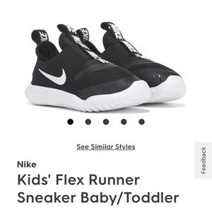 Nike “Flexrunner” sneaker black and white toddler size 7